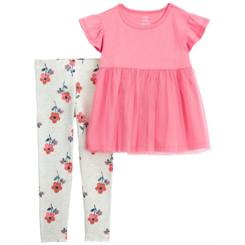 Carters Multi Toddler 2-Piece Tulle Top & Floral Legging Set
