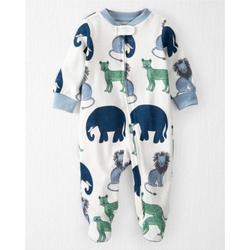 Carters Wildlife Print Baby Organic Cotton Sleep & Play Pajamas
