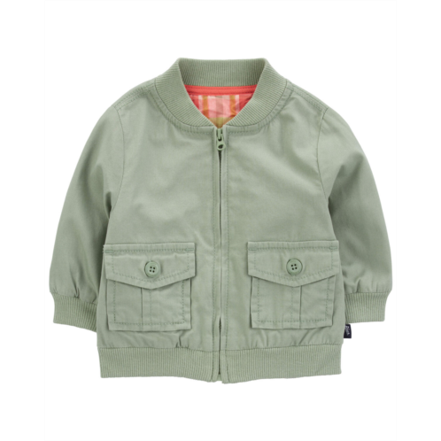 Carters Olive Green Baby Cargo Pocket Zip Jacket