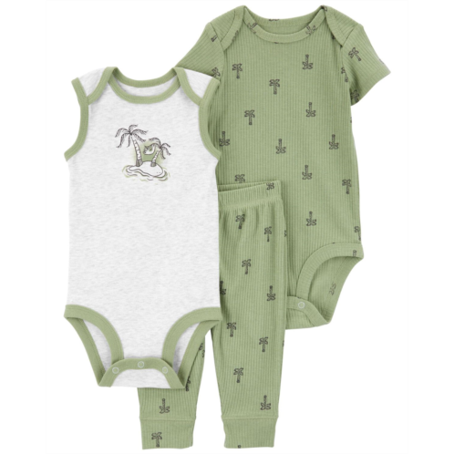 Carters Green Baby 3-Piece Palm Tree Little Bodysuit Set