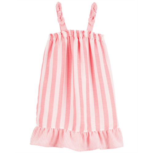 Carters Pink/White Striped Woven Nightgown