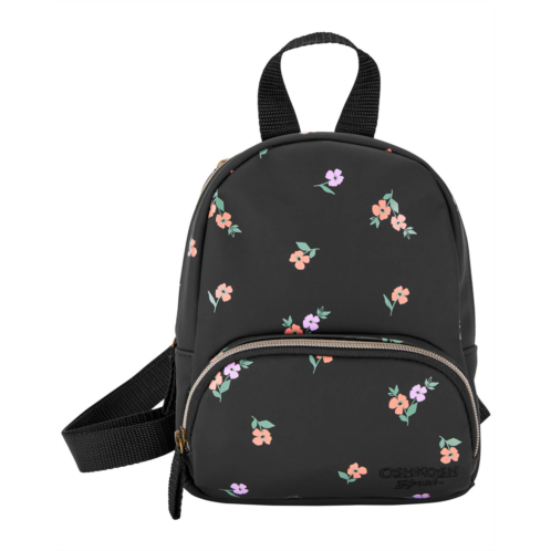 Carters Black OshKosh Floral Mini Backpack