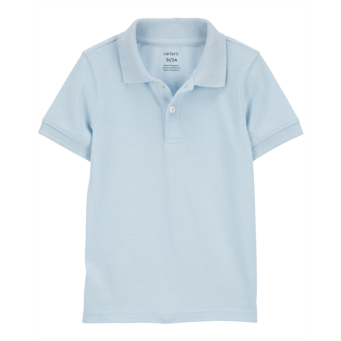 Carters Blue Toddler Ribbed Collar Polo Shirt