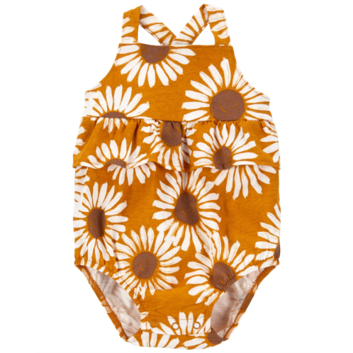 Carters Gold Baby Sunflower Bubble Romper