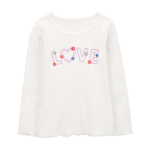 Carters White Toddler Love Long-Sleeve Tee