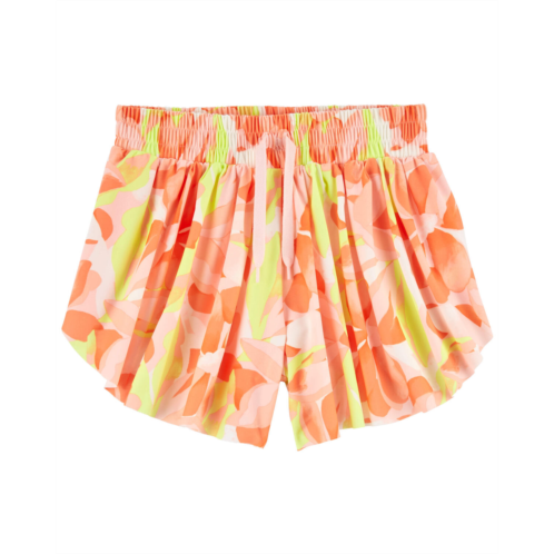 Carters Coral Kid Floral Pull-On Flip Shorts