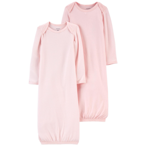 Oshkoshbgosh Pink Baby 2-Pack PurelySoft Gown Set | oshkosh.com
