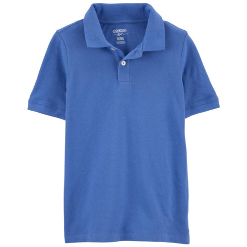 Oshkoshbgosh Blue Kid Blue Pique Polo Shirt | oshkosh.com