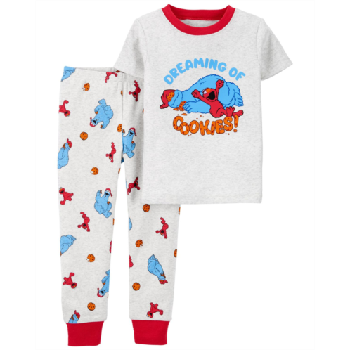Carters Grey Toddler 2-Piece Sesame Street 100% Snug Fit Cotton Pajamas