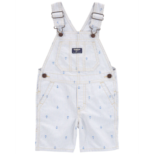 Carters Blue Stripe Toddler Anchor Print Shortalls