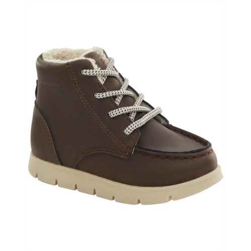 Carters Brown Toddler Sherpa Lined High-Top Sneakers
