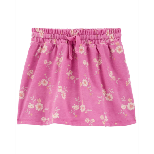 Carters Pink Baby Floral Print Cotton Jersey Skort