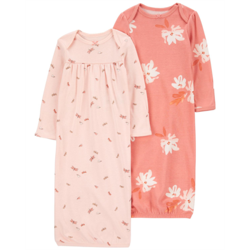 Carters Pink Baby 2-Pack Sleeper Gowns