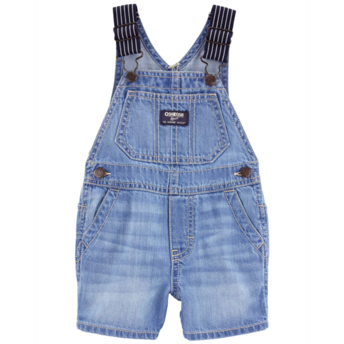 Carters Blue Baby Denim Shortalls: Hickory Stripe Strap Remix