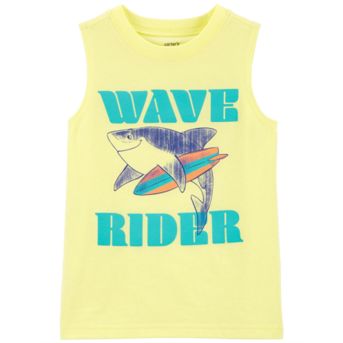 Carters Yellow Toddler Shark Wave Rider Graphic Tank