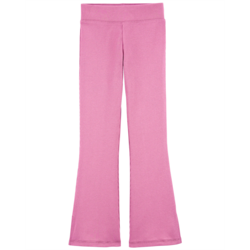 Carters Pink Kid High-Rise Ribbed Flare Pants