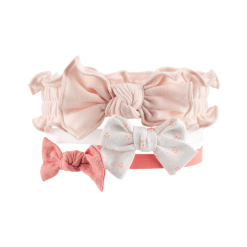 Carters Pink Baby 3-Pack Headwraps