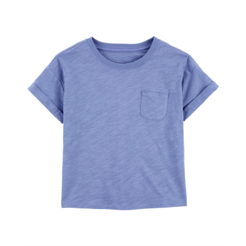 Carters Purple Kid Slub Jersey Open Back Top