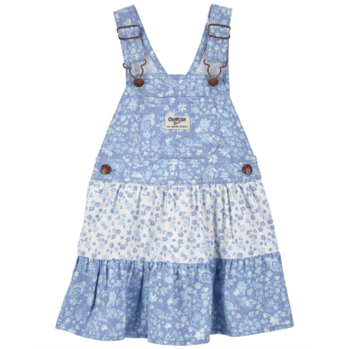 Carters Blue Toddler Floral Print Tiered Jumper Dress