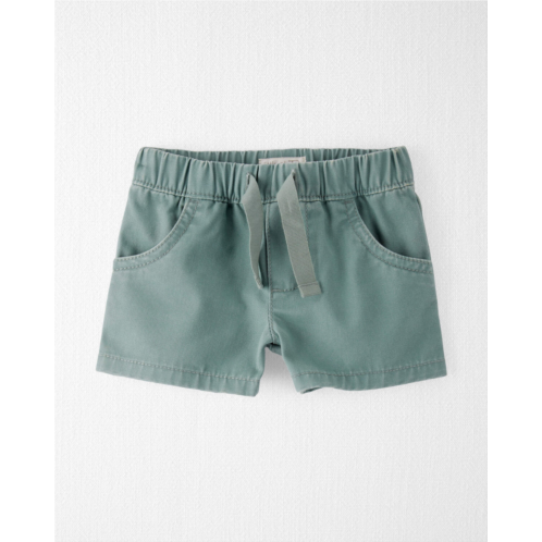 Carters Spring Moss Baby Organic Cotton Drawstring Shorts in Green