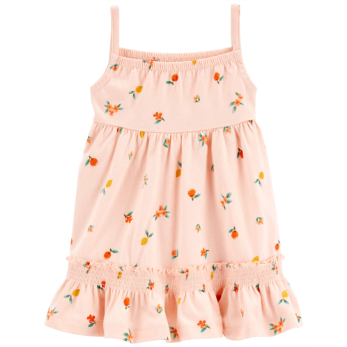 Carters Coral Baby Peach Sleeveless Cotton Dress