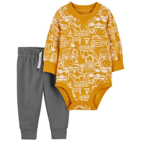 Oshkoshbgosh Yellow/Grey Baby 2-Piece Construction Bodysuit Pant Set | oshkosh.com