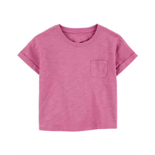 Carters Pink Kid Slub Jersey Open Back Top