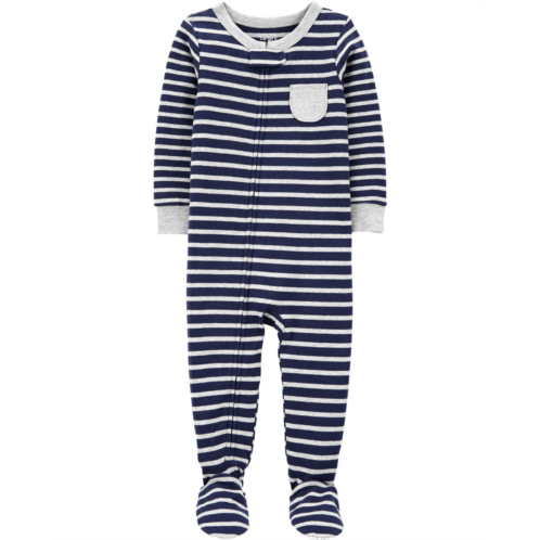 Carters Multi Toddler 1-Piece Striped 100% Snug Fit Cotton Footie Pajamas