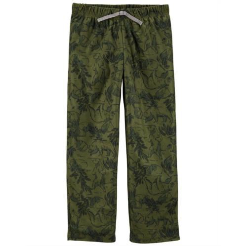 Carters Green Kid Bear Pull-On Loose Fit Pajama Pants