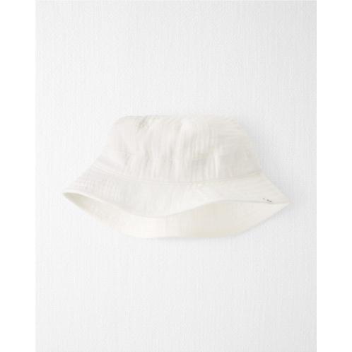 Carters Light Cream Baby Organic Cotton Gauze Hat