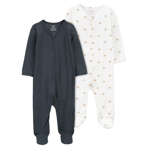 Carters Multi Baby 2-Pack Zip-Up PurelySoft Sleep & Play Pajamas