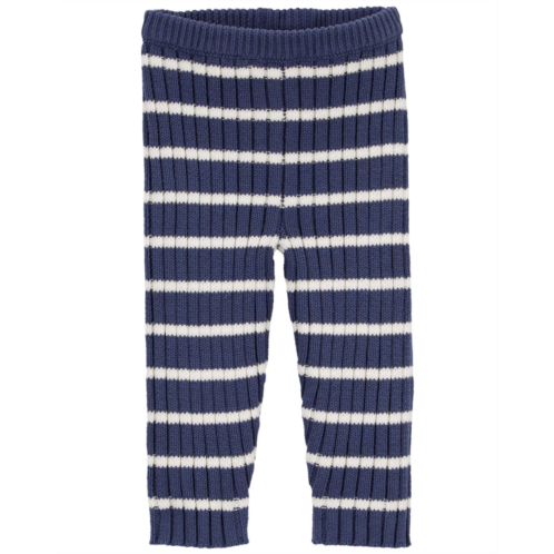 Carters Blue Baby Striped Ribbed Sweater Knit Pants
