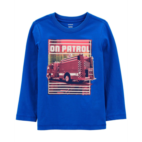 Carters Blue Toddler Firetruck Patrol Graphic Tee