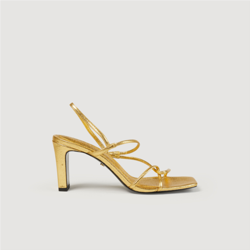 Sandro Embossed leather sandals