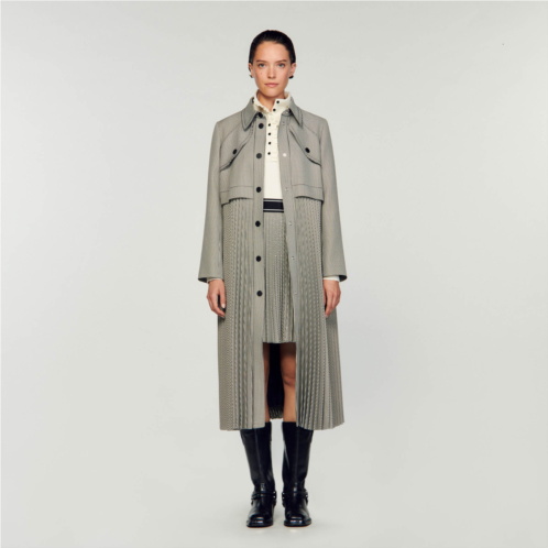 Sandro Houndstooth trench coat