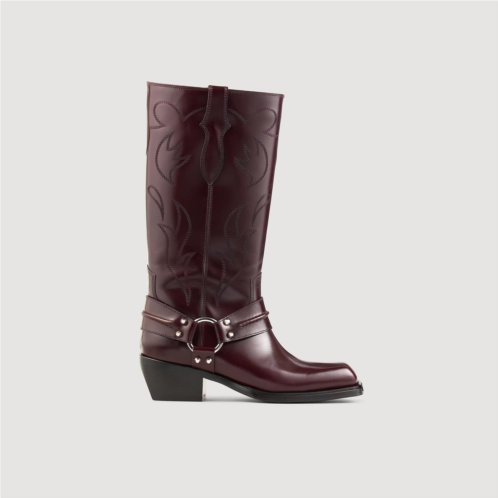 Sandro Western Boots With Square Toe