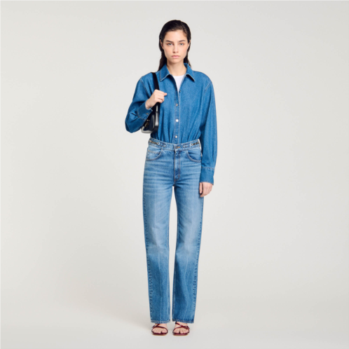 Sandro Denim shirt bodysuit