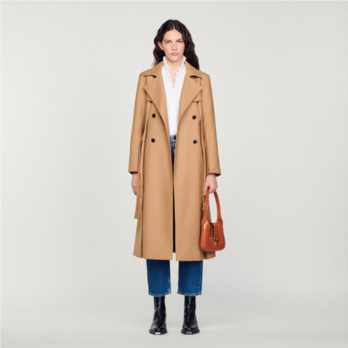 Sandro Long trench-style coat