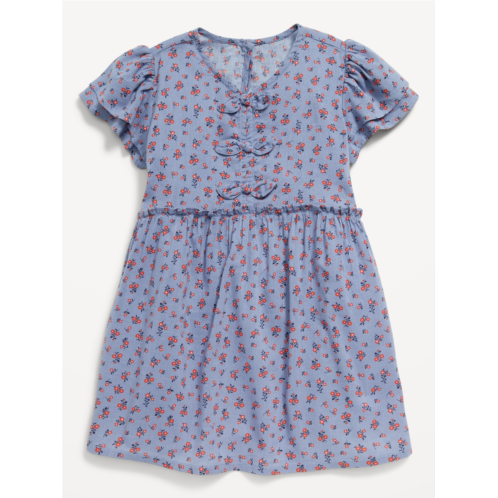 OldNavy Printed Short-Sleeve Ruffled Bow Dress for Toddler Girls