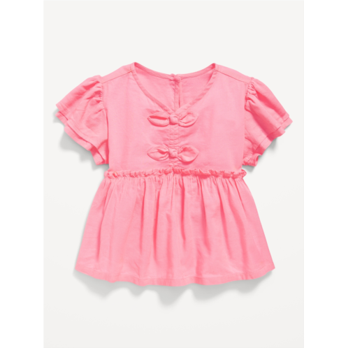 OldNavy Short-Sleeve Ruffled Bow Top for Toddler Girls