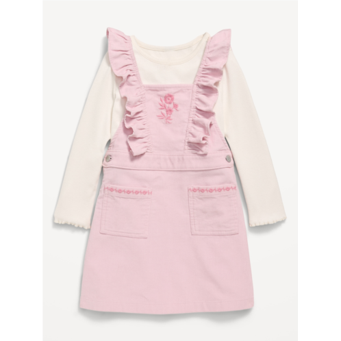 OldNavy Long-Sleeve T-Shirt and Corduroy Dress Set for Toddler Girls