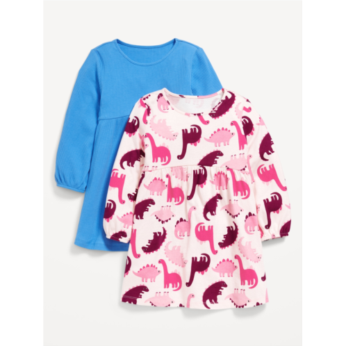 OldNavy Long-Sleeve Fit and Flare Dress 2-Pack for Toddler Girls