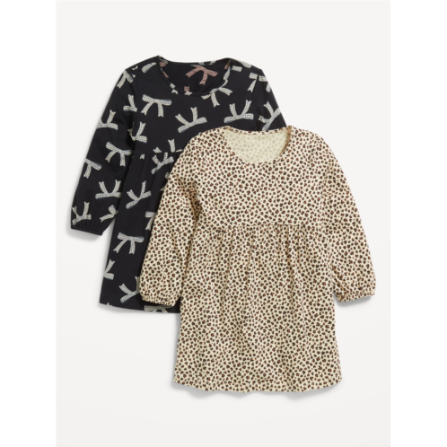 OldNavy Long-Sleeve Fit and Flare Dress 2-Pack for Toddler Girls