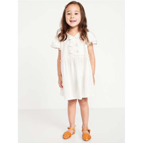 OldNavy Printed Short-Sleeve Ruffled Bow Dress for Toddler Girls