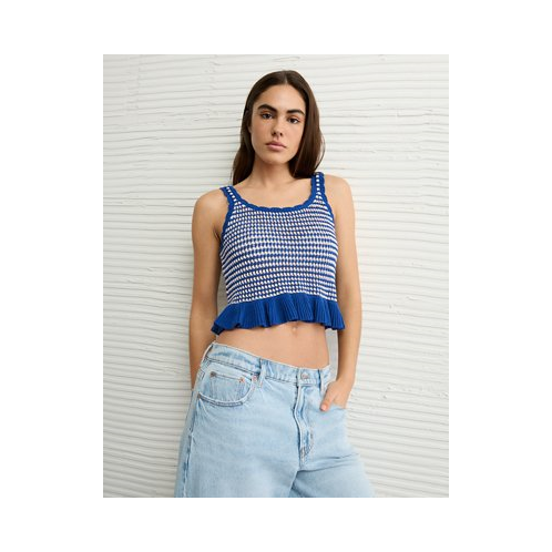 American Eagle AE Crochet Peplum Tank Top