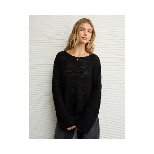 American Eagle AE Cropped Crochet Sweater