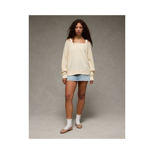 American Eagle AE Mixed Knit Sweatshirt