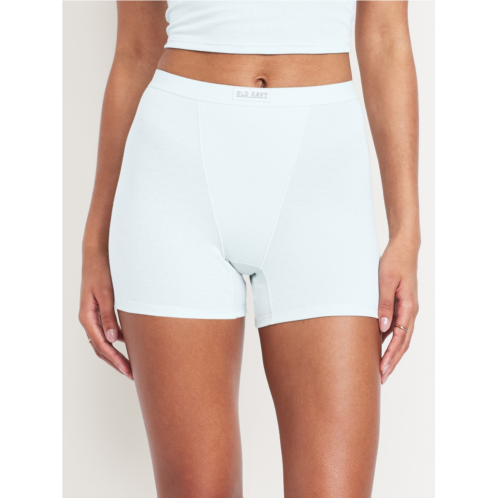 OldNavy High-Waisted Ribbed Boyshort Briefs -- 3-inch inseam