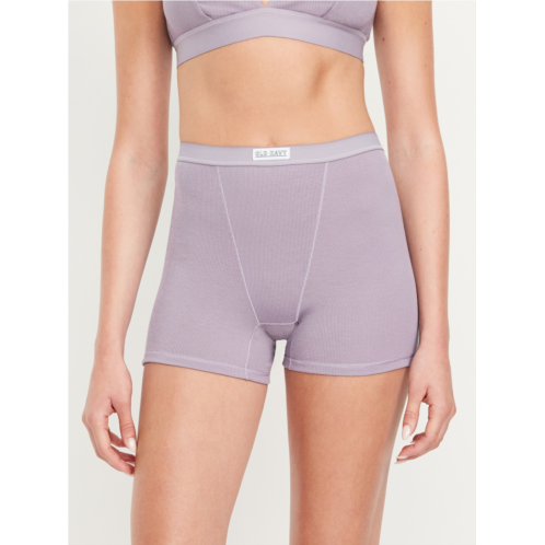OldNavy High-Waisted Ribbed Boyshort Briefs -- 3-inch inseam