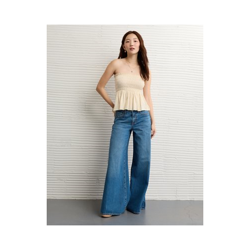 American Eagle AE Sunchaser Knit Ruffle Smocked Tube Top